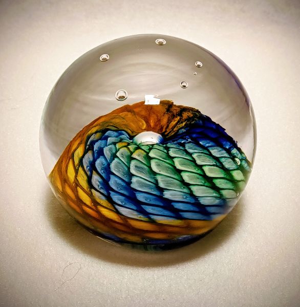 Briefbeschwerer Optisch Blau-Gün-Topaz